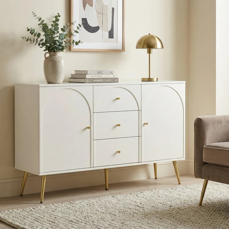 Urban Meuble Modern White Sideboard with Ample Storage White unisex One Size