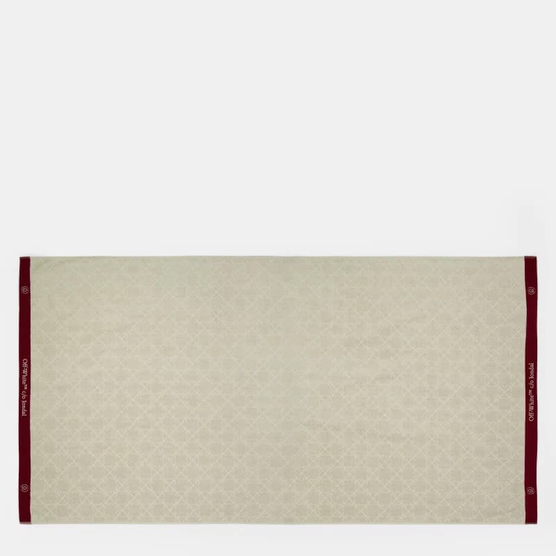 Off White Towels Beige/Red unisex Beach Towl