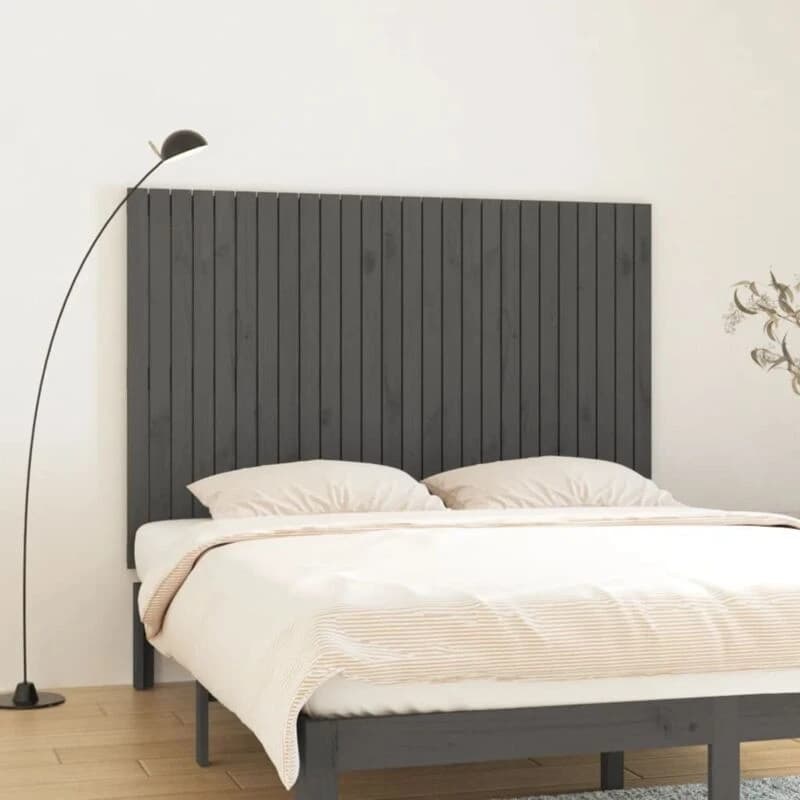 Vidaxl Wall Headboard Grey 166X3X110 Cm Solid Wood Pine, Grey 824960