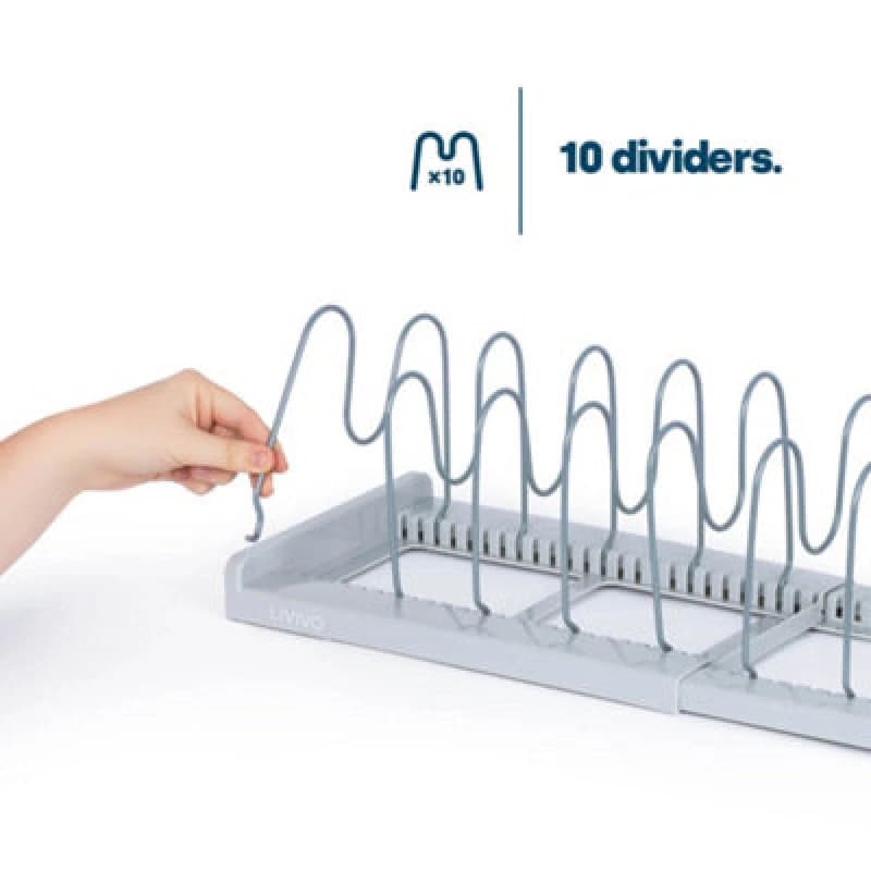 LIVIVO Extendable Pan Lid Holder Grey