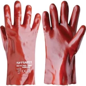 Red PVC Fully Coated 11" Gauntlets (Jersey Lining)
