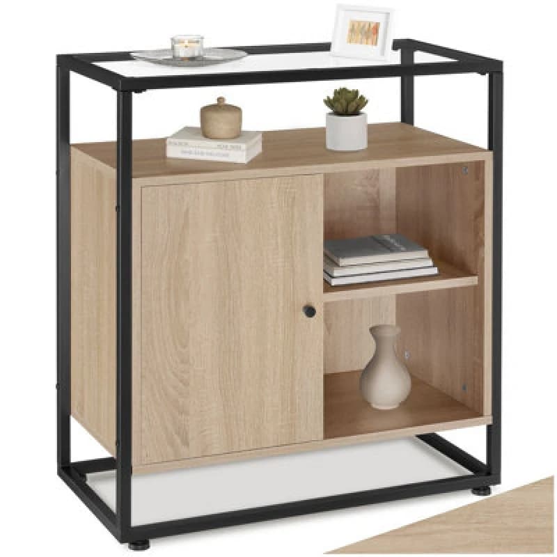 Tectake Sideboard Coventry - Industrial Wood Light, Oak Sonoma