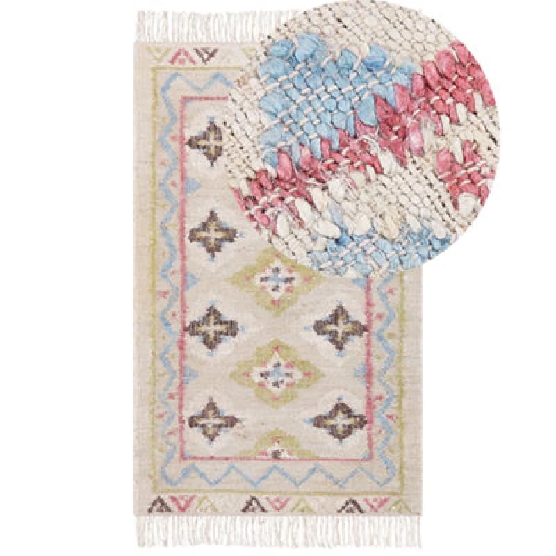 Beliani Rug Terkos Multicolour 80 X 150 Cm Jute