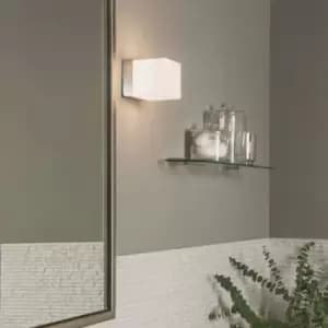 Cube Bathroom Wall Light Polished Chrome IP44, G9