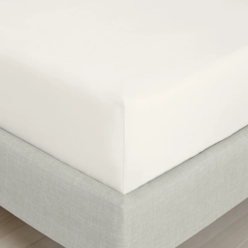 Bianca 200TC Cotton Percale Extra Deep Fitted Sheet Cream unisex Double