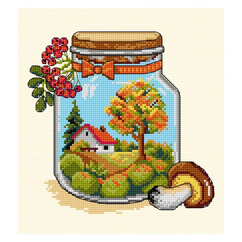 Orchidea Autumn Jar Counted Cross Stitch Kit