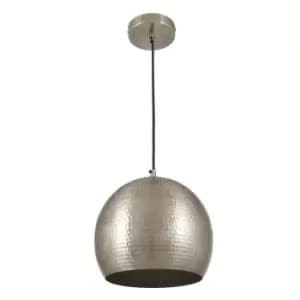 Hammered Metal Globe Pendant Light