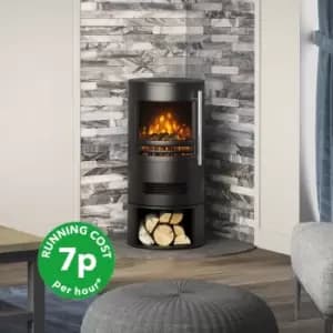 Tunstall Electric Stove with Logstore Black