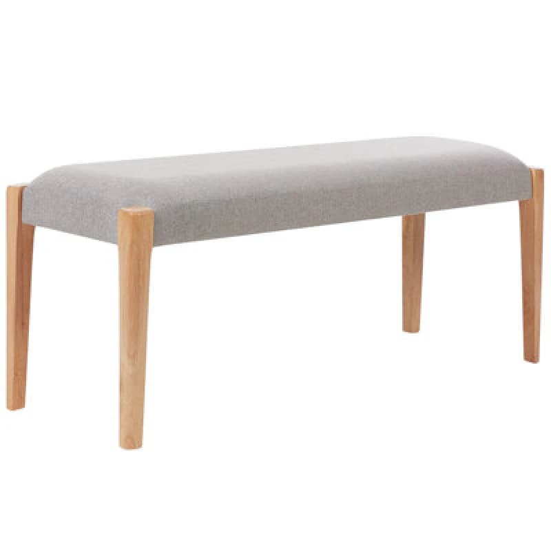 Beliani Bench Elyria Fabric Light Brown/ Grey