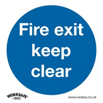 Safety Sign - Fire Exit Keep Clear - Rigid Plastic-Pack of 10