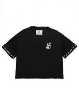 Illusive London Girls Core Cropped T-Shirt - Black, Size Age: 11-12 Years, Women