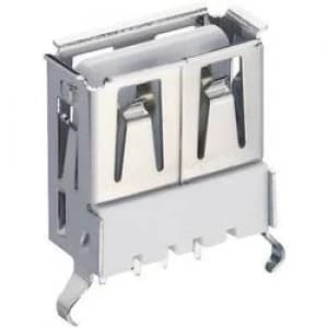 Lumberg 2410 01 USB 2.0 Connector Socket vertical vertical Chassis socket type A standing