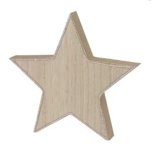 Wooden Star With Glitter Edging
