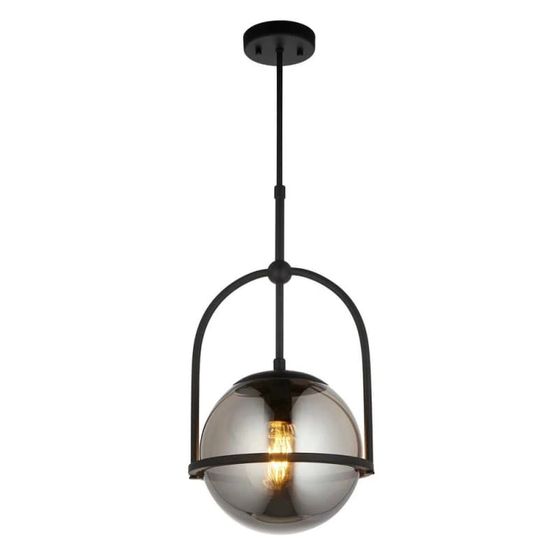Bog Oak Ceiling Light, Black Clay, Satin Brass