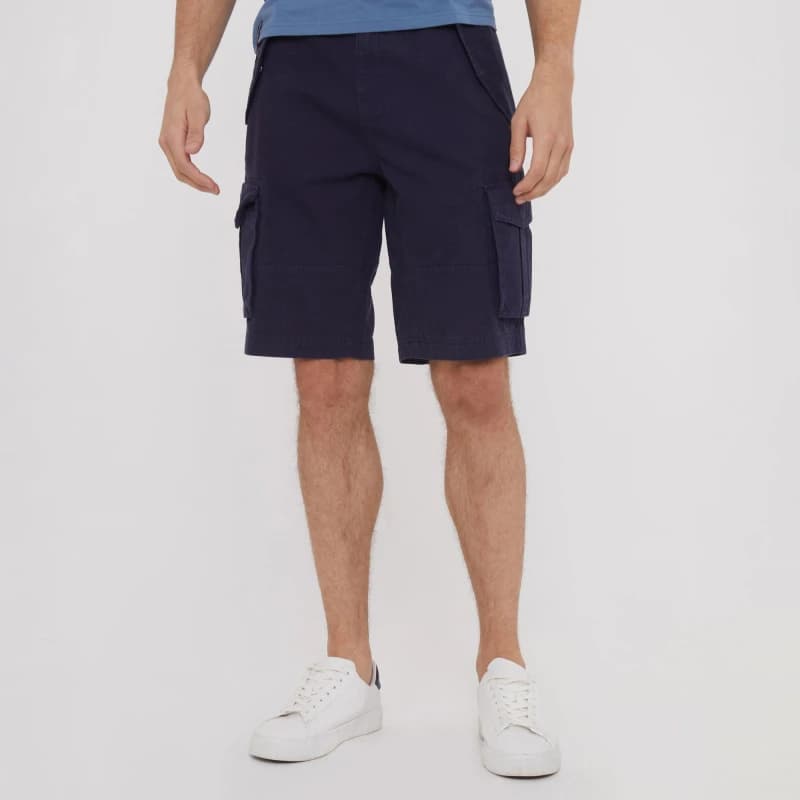 Threadbare 'Lasgo' Cotton Twill Utility Cargo Shorts Navy