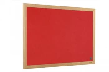 Bi-Office Earth-It Exec Red Felt Ntcbrd Oak Frame 90x60cm