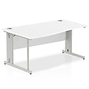 Impulse Cable Managed 1600 Left Hand Wave Desk White