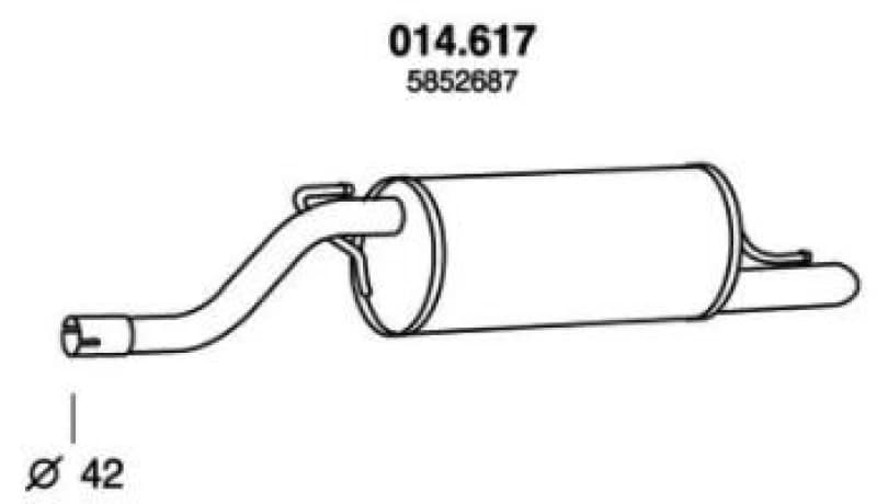 PEDOL 014.617 Rear silencer End Silencer (3437)