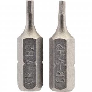 Draper Hex Screwdriver Bit Hex 2mm 25mm Pack of 2