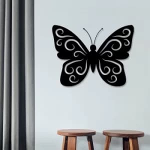 Butterfly 2 Black Decorative Metal Wall Accessory