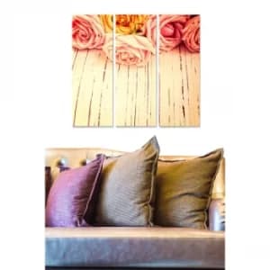 MDF1960329 Multicolor Decorative MDF Painting (3 Pieces)