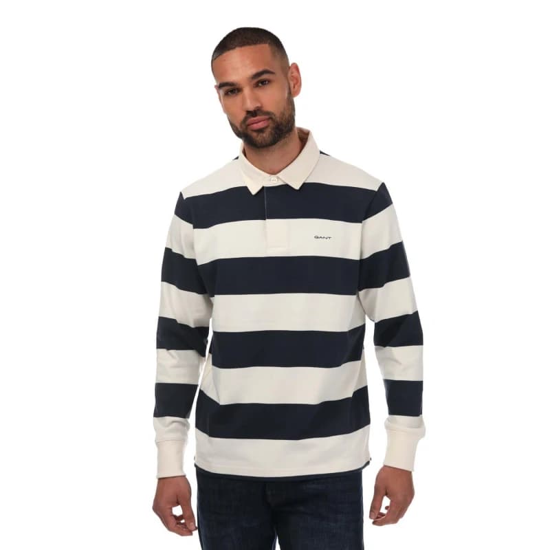 Gant Block Stripe Jeavy Rugger Polo - Blue Blue S