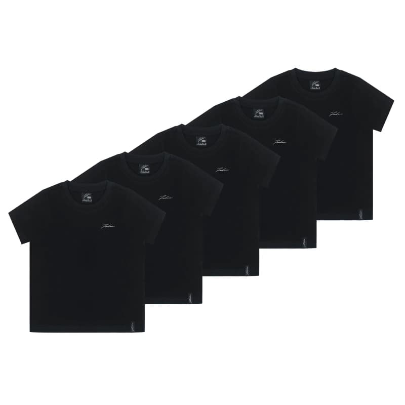Fabric 5pack T-Shirts Infant - Black 3 - 4 Years