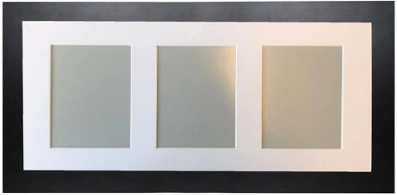Frames By Post Metro Black Frame With White Mount For 3 Image Sizes 7 X 5 Inch