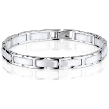 Ladies Bering Ceramic Pearl & Link Bracelet
