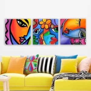 drprc6003 Multicolor Decorative Canvas Painting (3 Pieces)