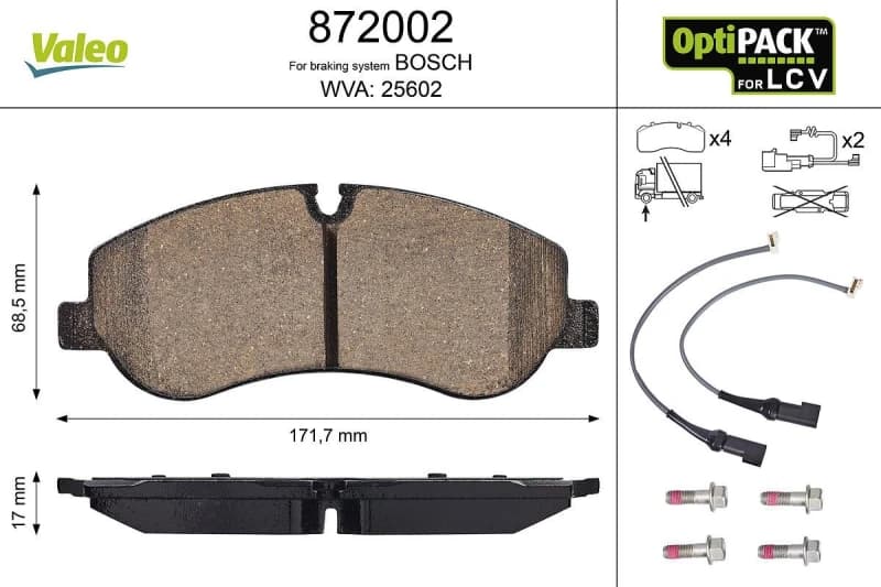 Brake pad set VALEO 872002