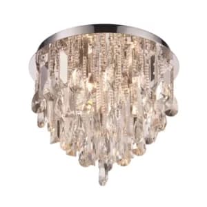 Siena 3 Light Flush Chrome, Crystal (K5) Glass, G9