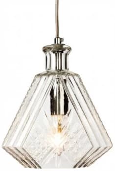 1 Light Ceiling Pendant Chrome, Clear Decorative Glass, E14