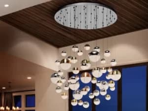 Sphere Dimmable 55 Light Integrated LED Light Pendant Light Cluster Drop, Chrome, Copper, Brass, Bluetooth control