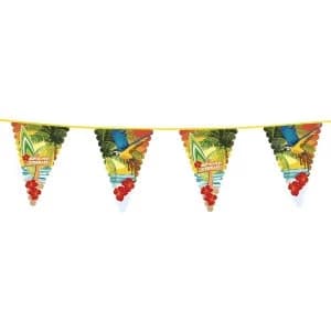 Triangular Beach Hawaiian Flower Party Flag Decoration