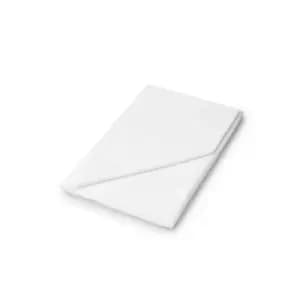 Peacock Blue Hotel 220 Thread Count Plain Dye Double Flat Sheet, White