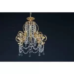 Impex Bell Shape Strass Gold Pendant Ceiling Light