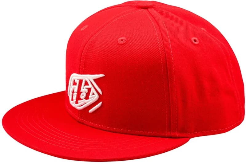 Troy Lee Designs Flat Bill Badge Snapback Cap, red for Men