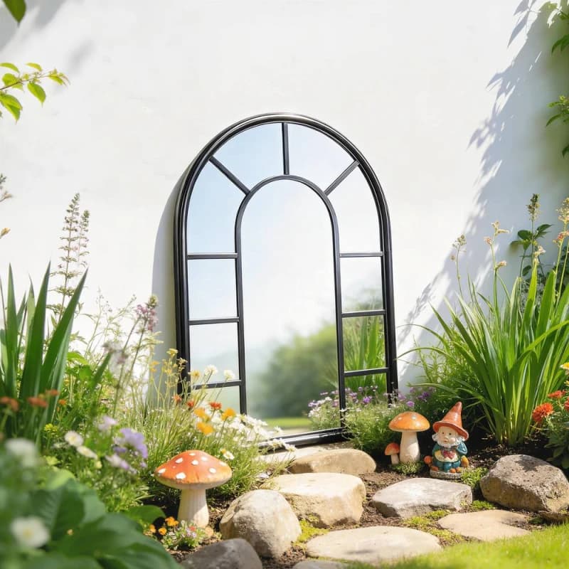 OUTSUNNY Arched Mirror, Decorative Wall Mirrors, Black Unisex