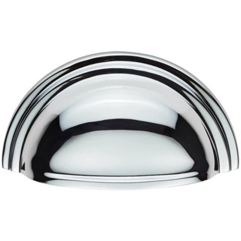 Loops Victorian Cup Pull Handle Polished Chrome 92 x 46mm 76mm Fixing Centres Multi unisex