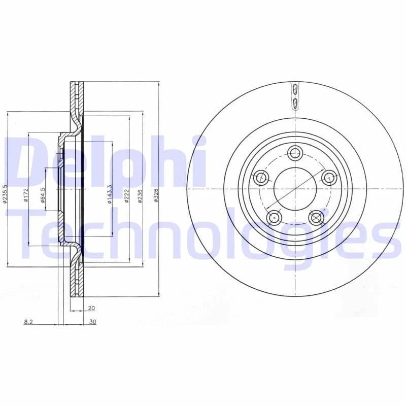 DELPHI Brake disc DELPHI BG4202C