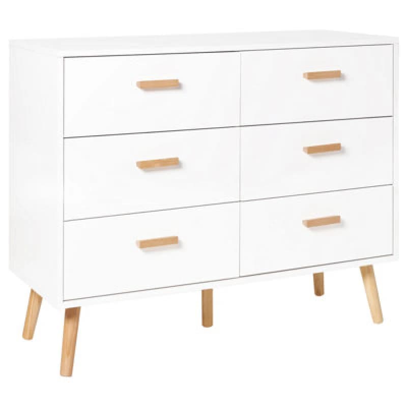 Beliani 6 Drawer Chest Newark White
