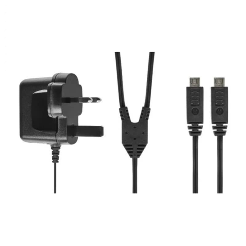Motorola Fixed Y - Cable Twin Micro USB Charger UK Plug
