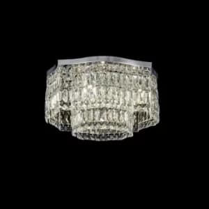 Dune Flush Ceiling Lamp Chrome, 6 Light, E14