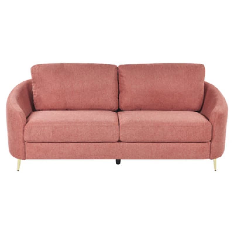 Beliani Sofa 3 Seater Trosa Fabric Pink