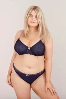 Oola Spot And Lace Bikini Knicker