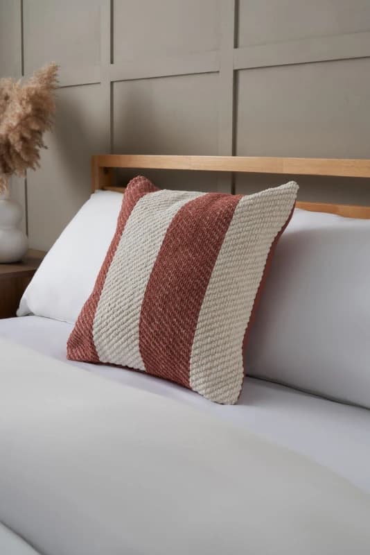 Bhs Herringbone Cushion Terracotta