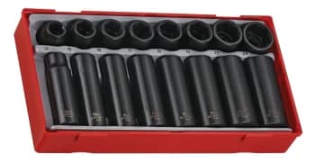 Teng Tools TT9116 16 Piece 1/2" Drive ANSI Deep & Regular Impact Socket Set