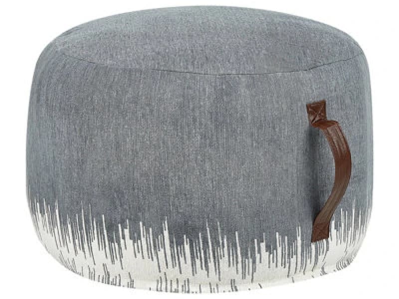 Beliani Pouffe Kawai Cotton Grey