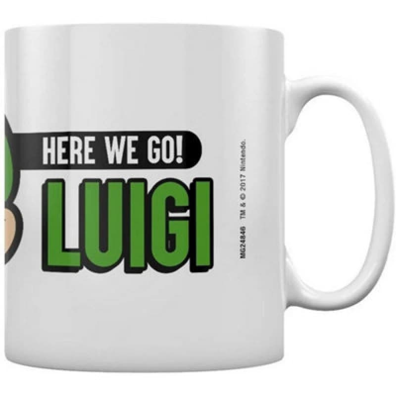 Super Mario Here We Go Luigi Mug White unisex